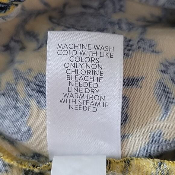 J. Jill Yellow Blue French Country Print Pull-on Shorts Size Medium M - Picture 5 of 7